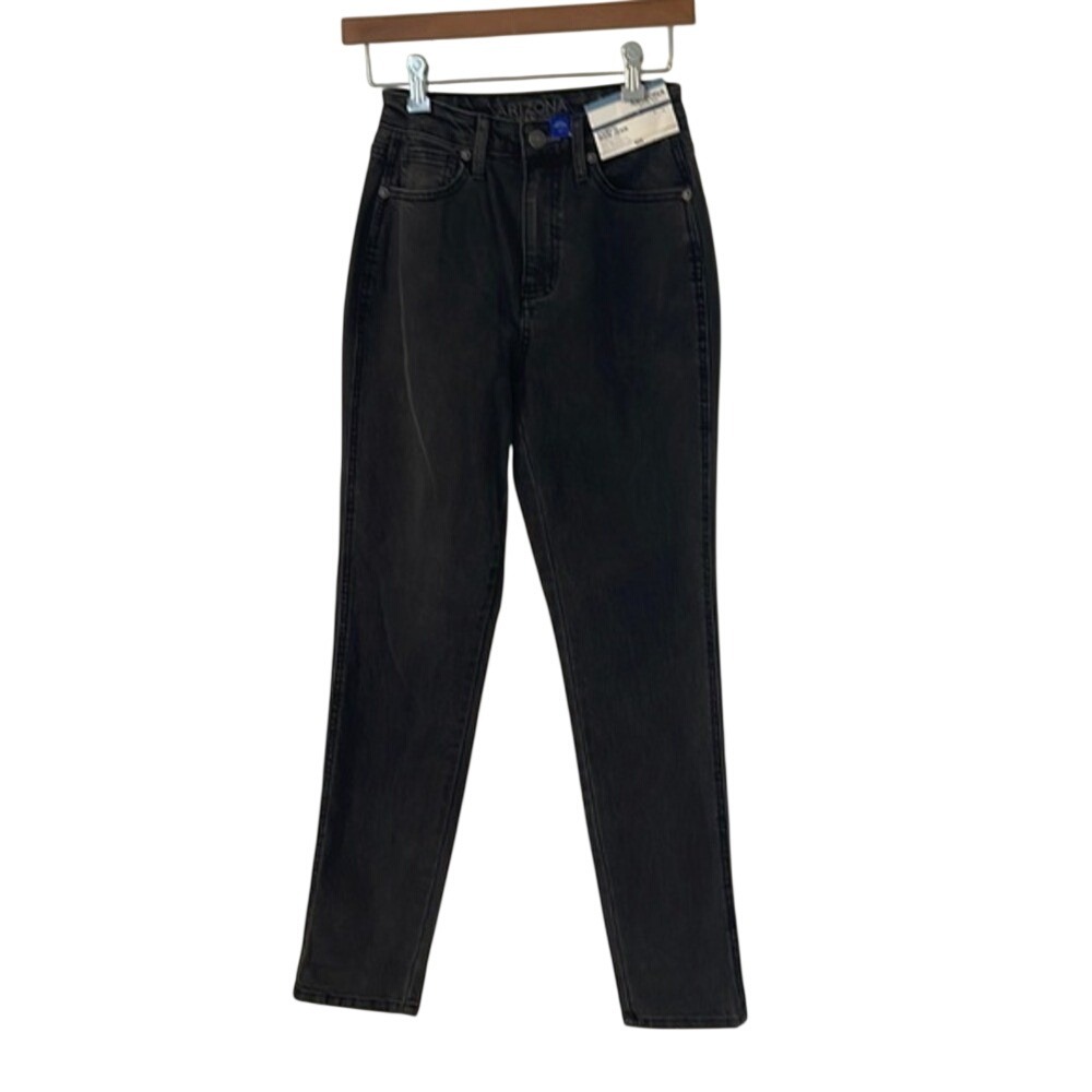 Arizona Jean‎ Co Curvy Mom Jeans Womens 1 Highest Rise Tapered Leg Black NEW